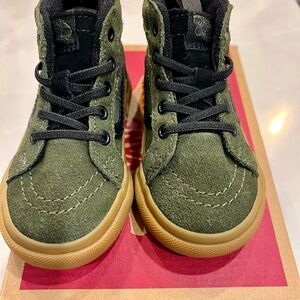 Vans Kids Olive Suede High-Top Sneakers
